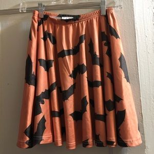 Halloween Skirt - Orange with Black Bats